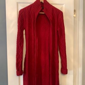 GC Moda Brand Cherry Red Sweater coat full zipper